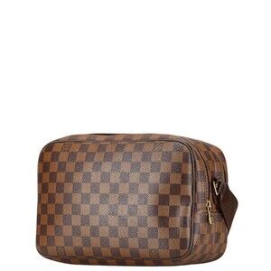 Louis Vuitton Shoulder Bag Reporter Brown Leather Crossbody Damier